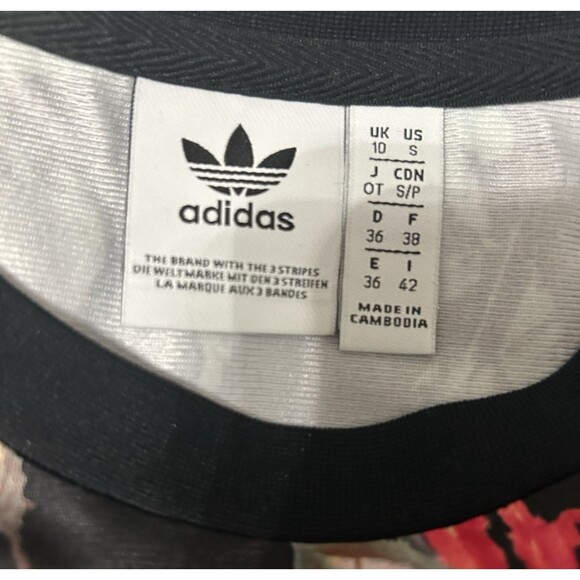 Adidas Womens Bellista Floral Tee Short Sleeves Oversized Shirt Dress  S - Picture 9 of 10